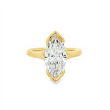 14K Yellow Gold 2.83Ct Marquise Lab Grown Diamonds Half Bezel Split Shank Engagement Ring