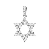 18K White Gold Natural Diamonds Drop Pendant