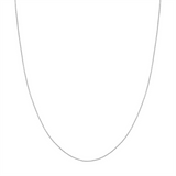 14K White Gold 22 Inches Adjustable Cable Chain