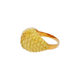 JT ESTATE 18K Yellow Gold Textured Dome Ring