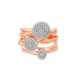 14K Rose Gold Free Form Natural Diamonds Ring