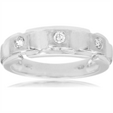 14K White Gold Contemporary Natural Diamonds Ring