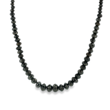 14K Yellow Gold Graduated Beaded Black Diamond Necklace