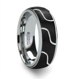 Cobalt Chrome ‘Fusion’ 8Mm Diagonal Pattern And Polished Edge Wedding Band