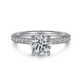 14K White Gold 'Stasia' Classic Round Natural Diamonds Engagement Ring