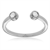 14K White Gold Open Natural Diamonds Ring
