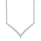 Sterling Silver Natural Diamonds Chevron Necklace