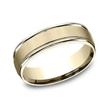 14K Yellow Gold 6.5mm Light Comfort Fit Wedding Band