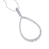 14K White Gold Natural Diamonds Pear Pendant