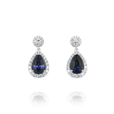18K White Gold Sapphires Dangle Earrings