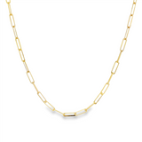 14K Yellow Gold 18 Inches Paperclip Chain