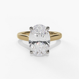 14K Yellow And White Gold Solitaire Ring
