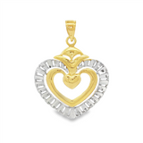 JT ESTATE 10K Yellow And White Gold Heart Pendant
