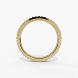 14K Yellow Gold Textured Straight Band