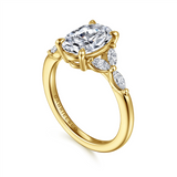 14K Yellow Gold 'Adella' Organic Oval Natural Diamonds Engagement Ring