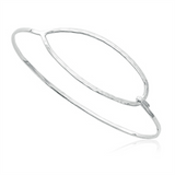 Sterling Silver Pear Shape Hammered Bangle Bracelet