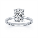 14K White Gold 3.00Ct Oval Lab Grown Diamonds Hidden Halo Engagement Ring