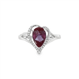 14K White Gold Lab Grown Alexandrite Free Form Ring