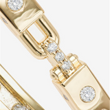 18K Yellow Gold Overlay 'Ashley' Cubic Zirconia 6mm Lock Cuff Bracelet