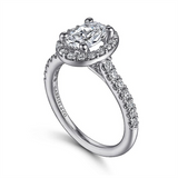 14K White Gold 'Lyla' Halo Oval Diamond Engagement Ring