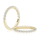 14K Yellow Gold Modern Round Natural Diamond Band
