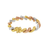 JT ESTATE 14K Tri-Color Macaroni Link Bracelet