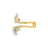 14K White Gold Floral Diamond Enhancer Ring