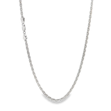 14K White Gold 18 Inches Rounded Box Chain