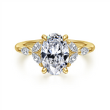 14K Yellow Gold 'Adella' Organic Oval Natural Diamonds Engagement Ring