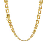JT ESTATE 14K Yellow Gold 17 Inches Square Fancy Link Chain