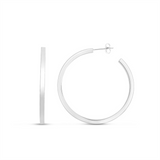 Sterling Silver 51mm Round Tube C Hoops
