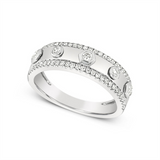 14K White Gold Classic Natural Diamonds Ring