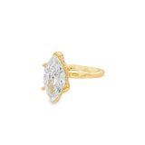 14K Yellow Gold Hidden Halo Marquise Diamond Engagement Ring
