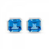 14K White Gold Topazes Stud Earrings