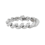 JT ESTATE Sterling Silver Macaroni Link Bracelet