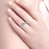14K White Gold 'Josephine' Classic Round Natural Diamonds Engagement Ring