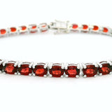 January Birthstone Bracelet: Sterling Silver Garnet Tennis Bracelet