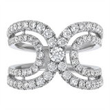 14K White Gold Contemporary Diamond Ring