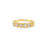 14K Yellow Gold Contemporary Natural Diamonds Band