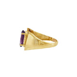 JT ESTATE 14K Yellow Gold Marquise Amethyst Contemporary Ring