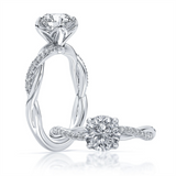 14K White Gold 2.01Ct Round Lab Grown Diamonds Twisted Engagement Ring