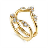 14K Yellow Gold Enhancer Natural Diamonds Band