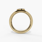 14K Yellow Gold Contemporary Natural Diamonds Band