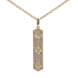 18K Yellow Gold Natural Diamonds Bar Pendant