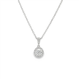 14K White Gold Natural Diamonds Halo Pendant