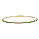 August Birthstone Gold Vermeil Simulated Peridot Flex Bracelet