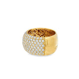 14K Yellow Gold Wide Pavé Diamond Band