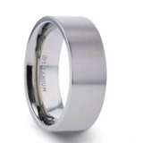 Titanium ‘Solar’ 8mm Flat Profile Brushed Finish Wedding Band