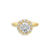14K Yellow Gold Charmaine Halo Round Diamond Engagement Ring