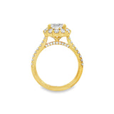 14K Yellow Gold Charmaine Halo Round Diamond Engagement Ring